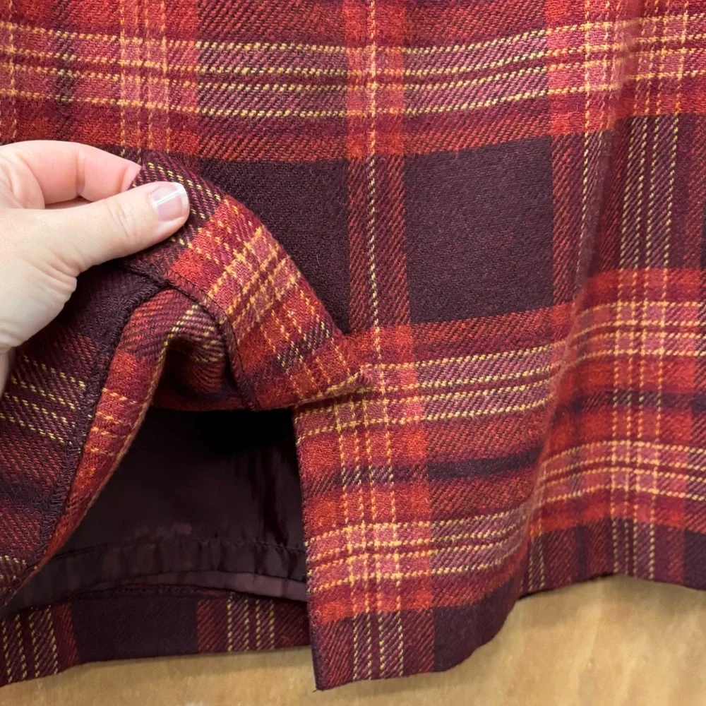 vintage 90s academia plaid wool blend skirt size 6 - Picture 5 of 9